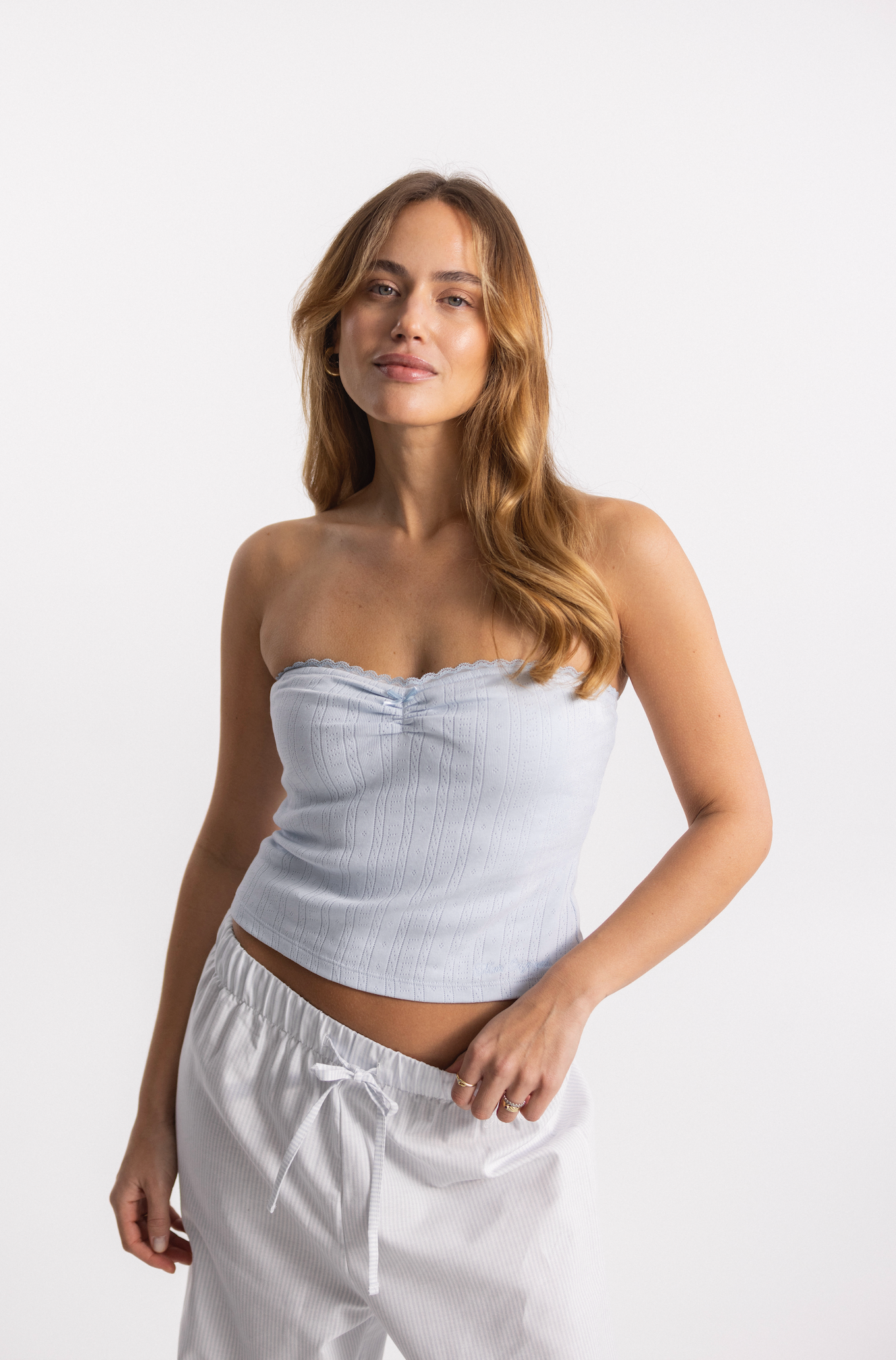 dreamy tube top baby blue