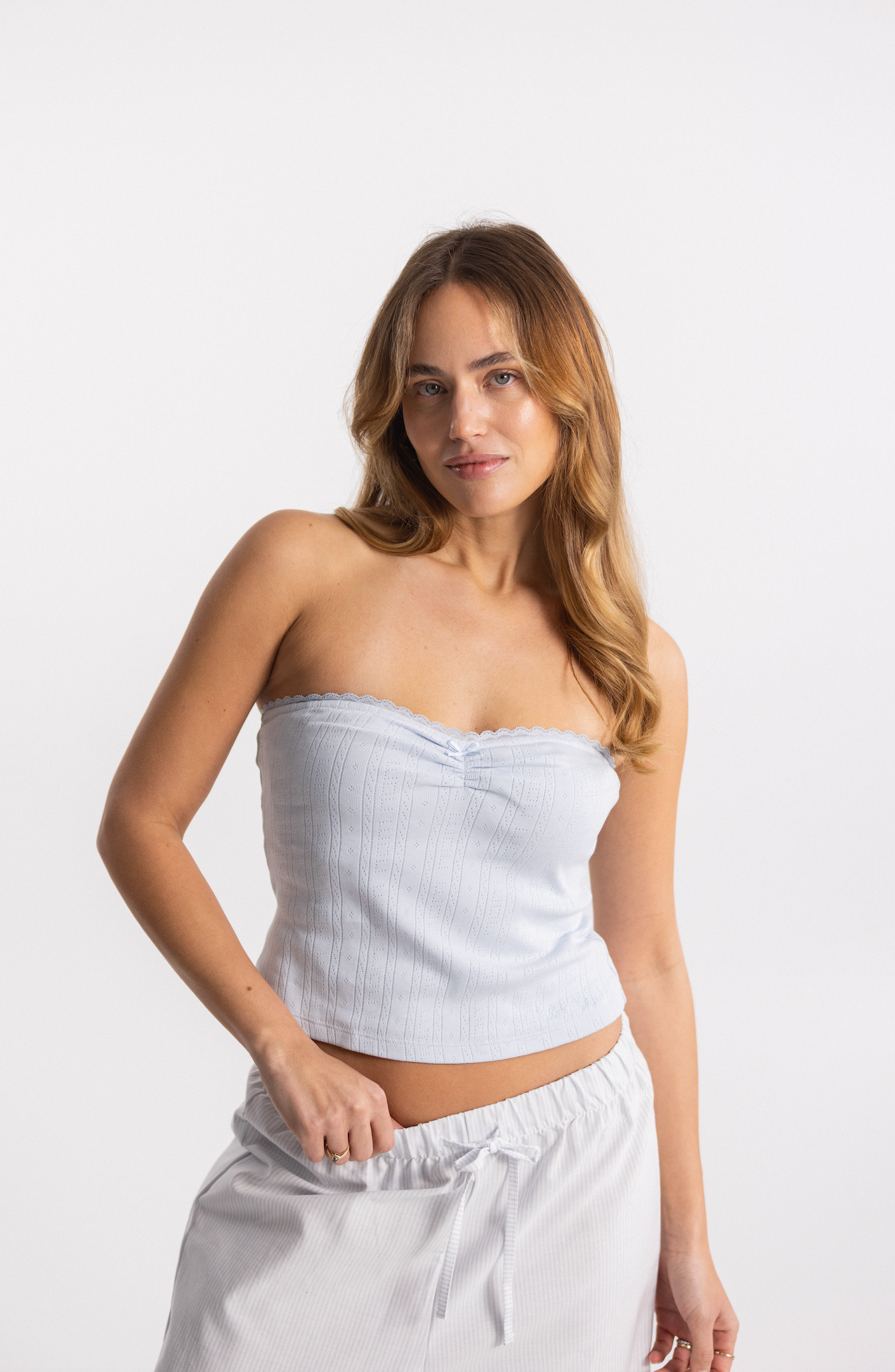 dreamy tube top baby blue