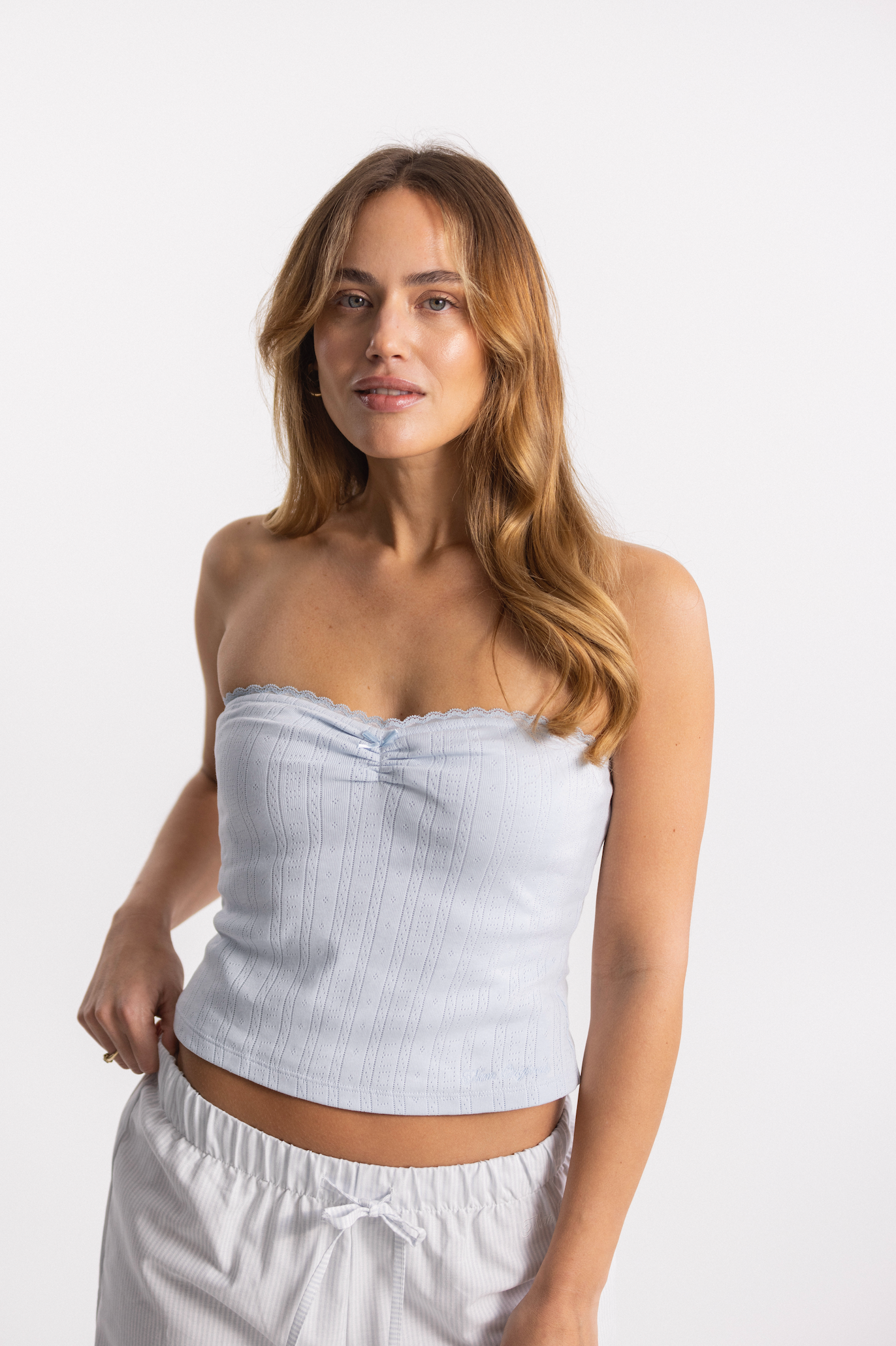 dreamy tube top baby blue