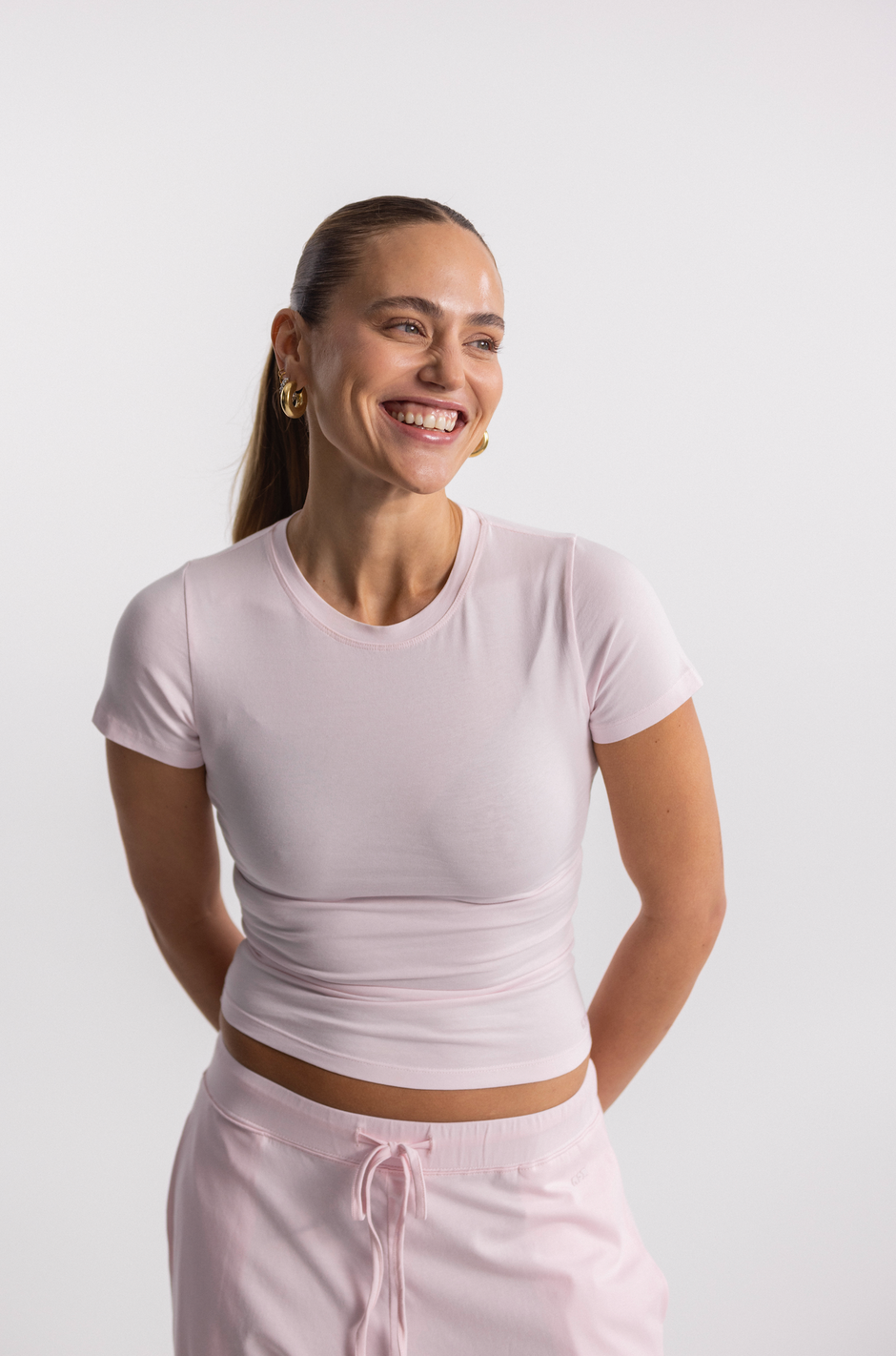 soft tee long baby pink