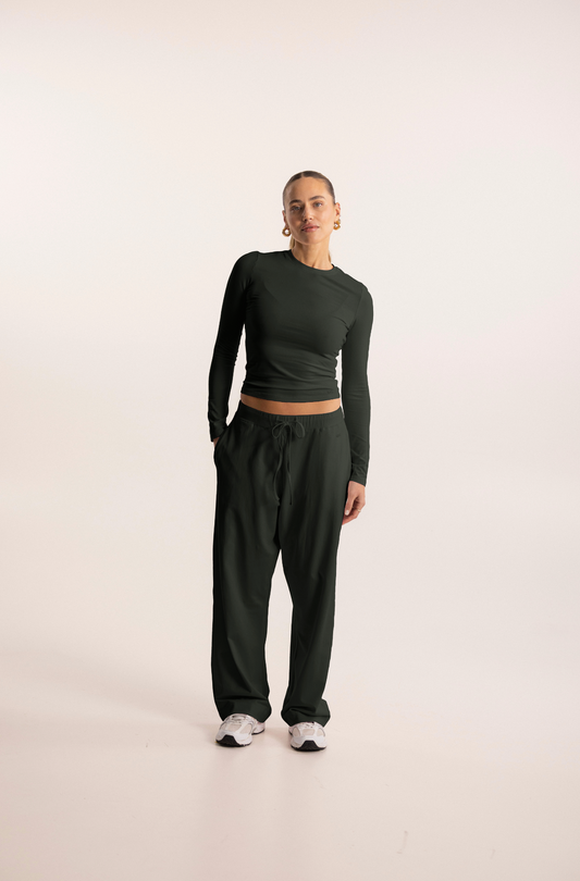 all day sweat pants deep green