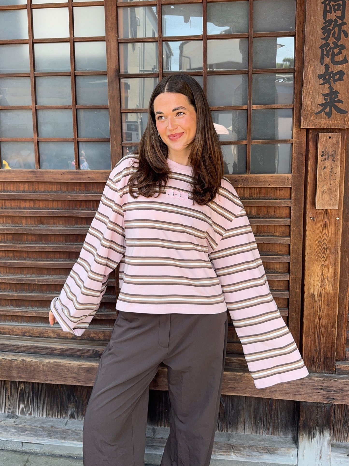 oversized longsleeve strawberry cream stripes