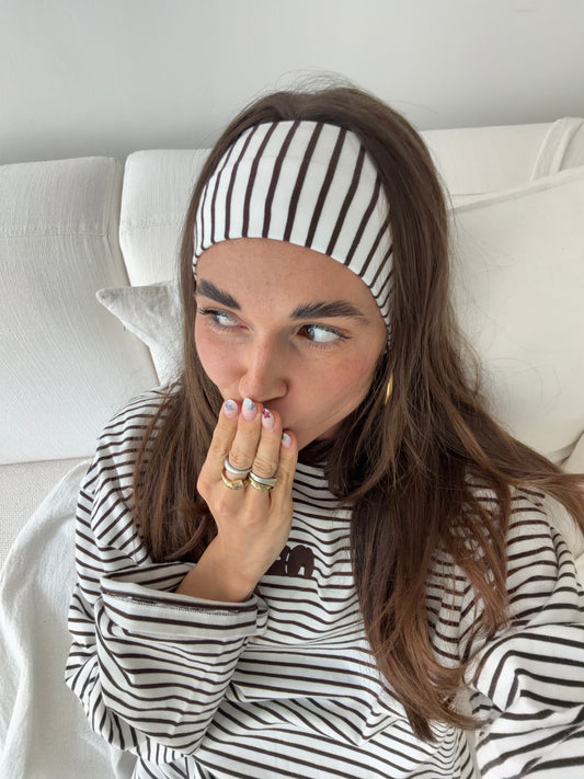 hairband chocolate cream stripes