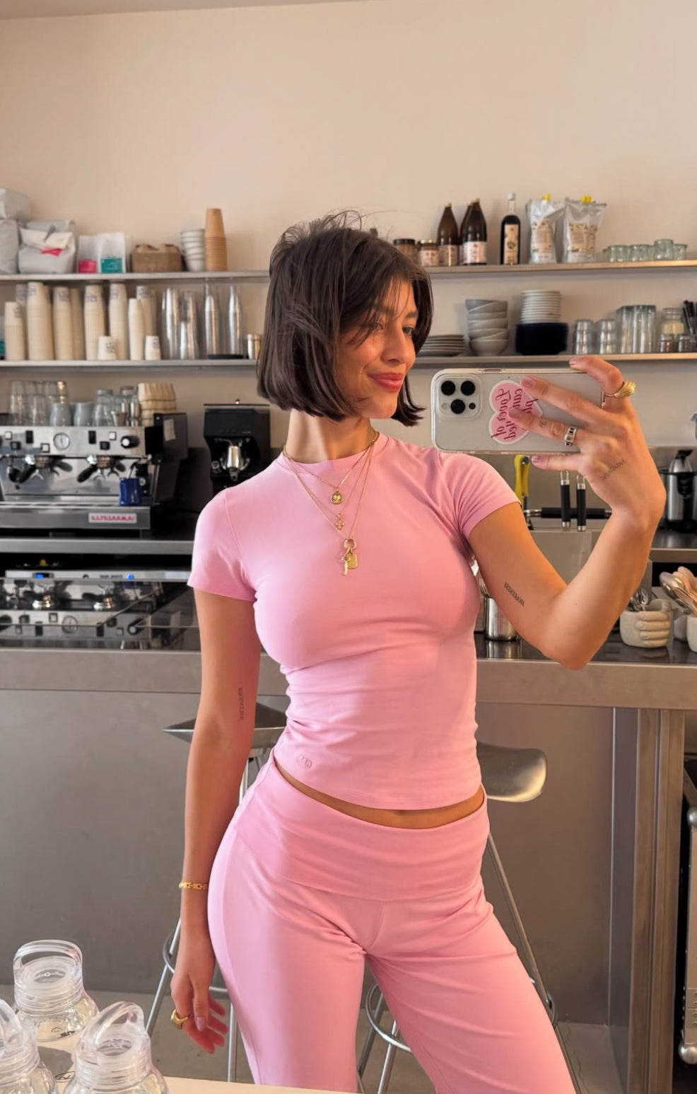 soft tee long pink