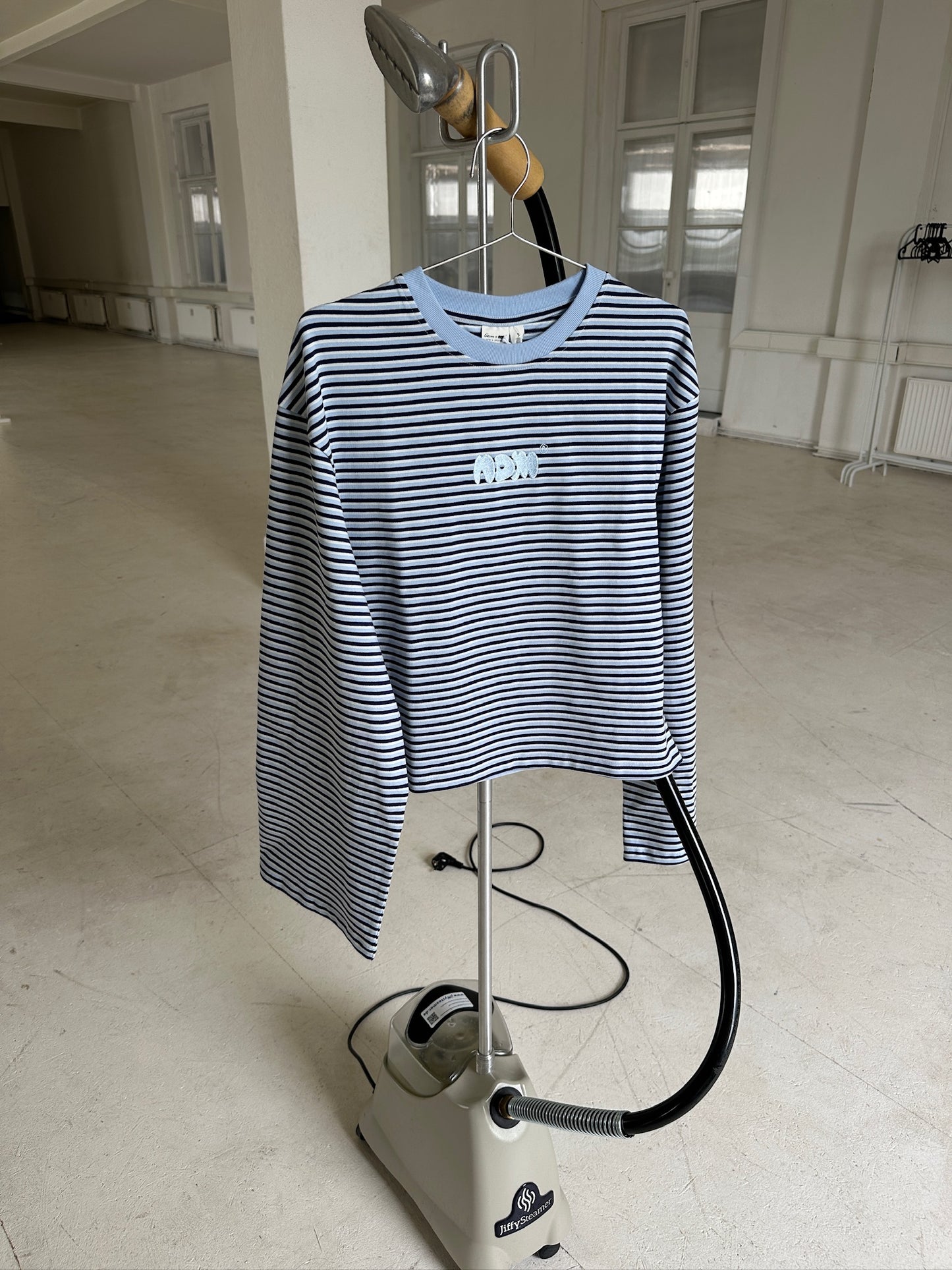 x gesina - oversized longsleeve blue stripes