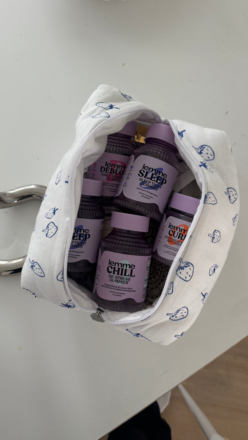 maxi cosmetic bag berries