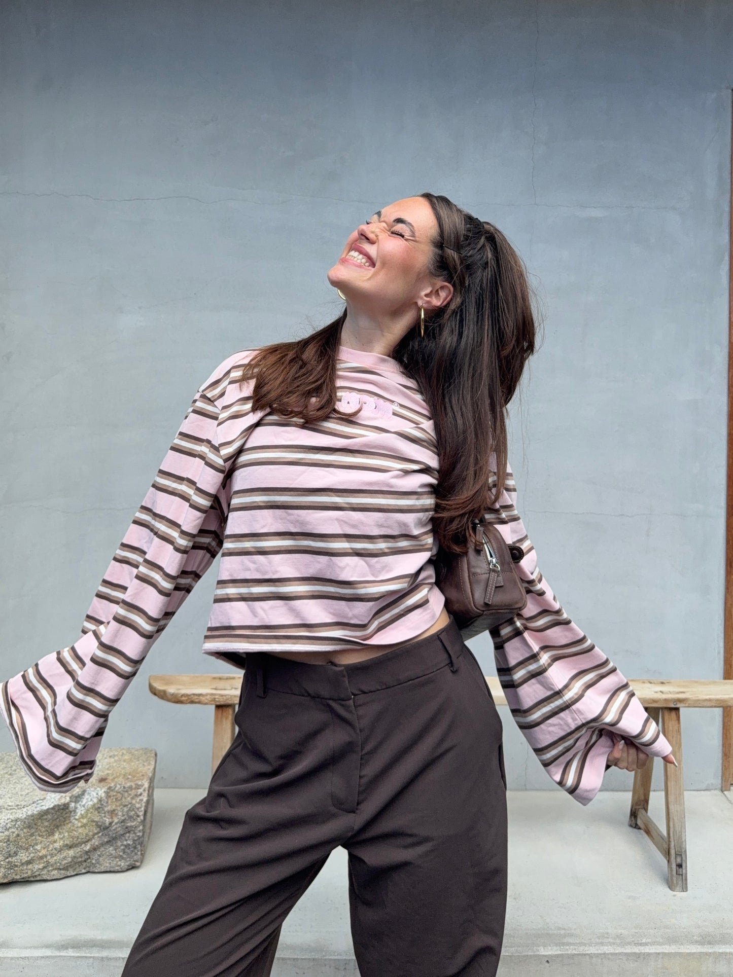 oversized longsleeve strawberry cream stripes