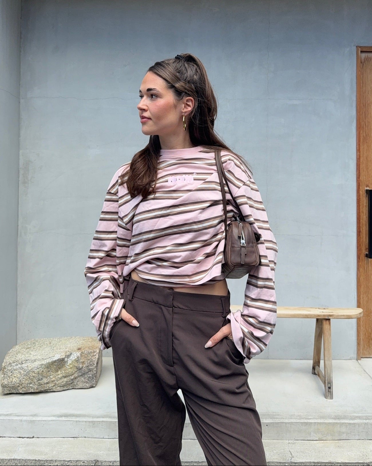 Oversized Longsleeve in Strawberry Cream Stripes – Nom Originals