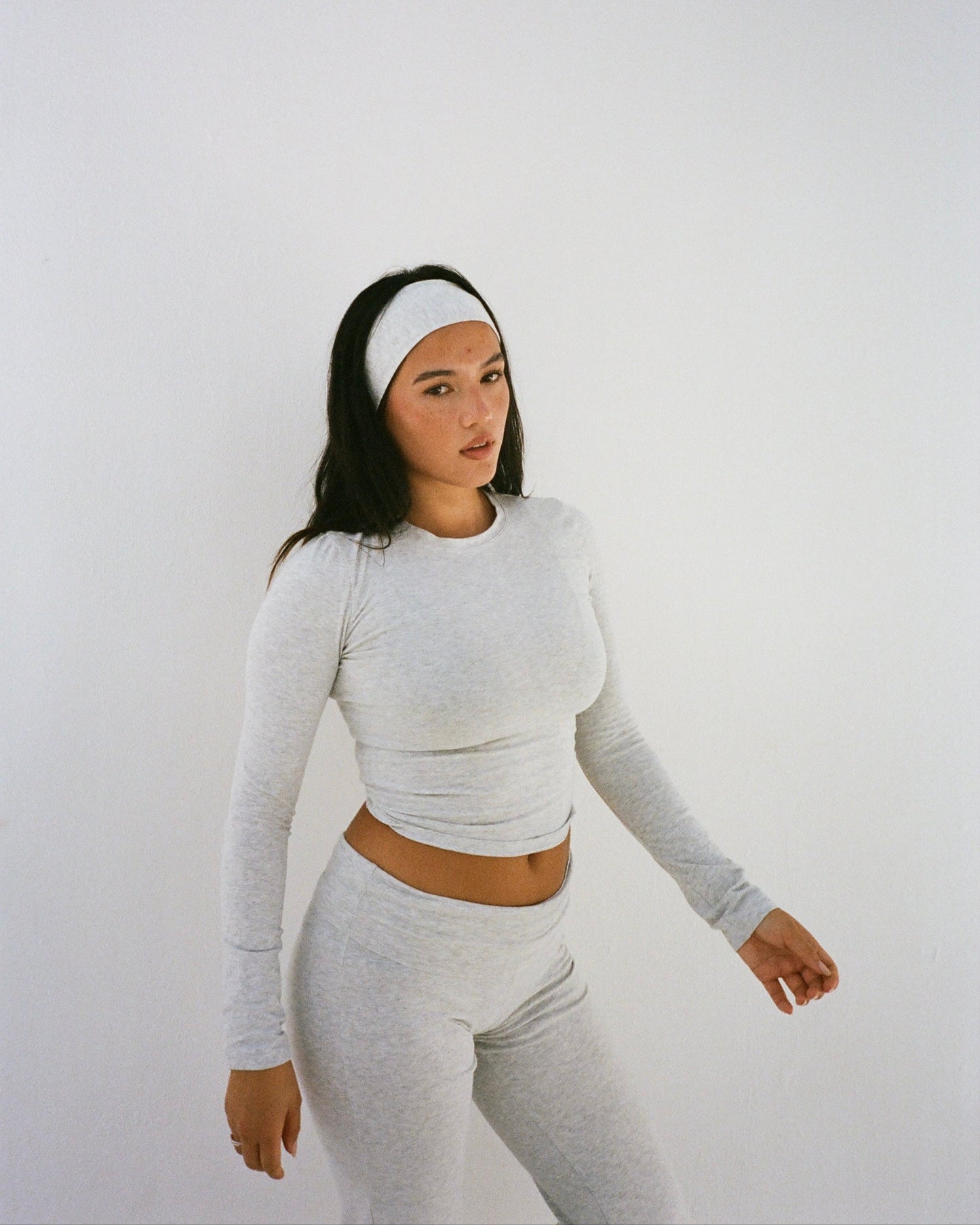 soft longsleeve long grey melange
