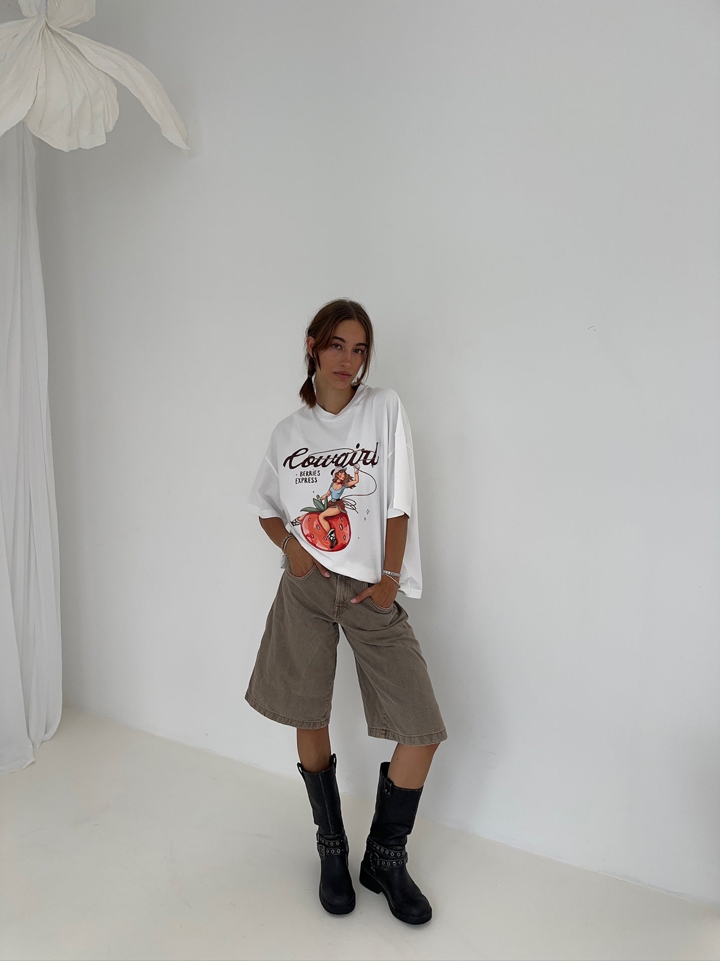 Cowgirl Boxy Tee - White