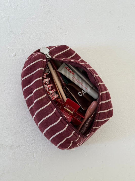 x fabi - cosmetic bag dark red stripes