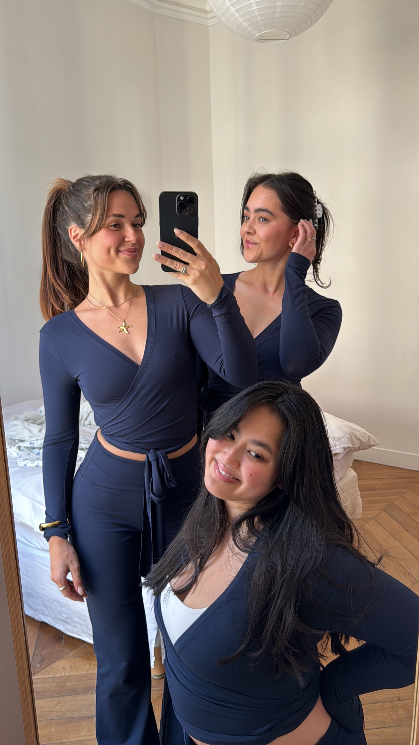 sleek ballet wrap deep blue