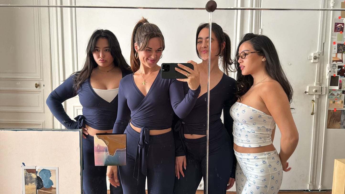 sleek ballet wrap deep blue