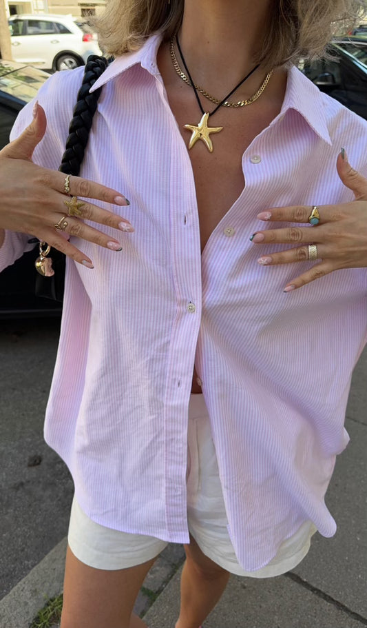 all day striped shirt pink