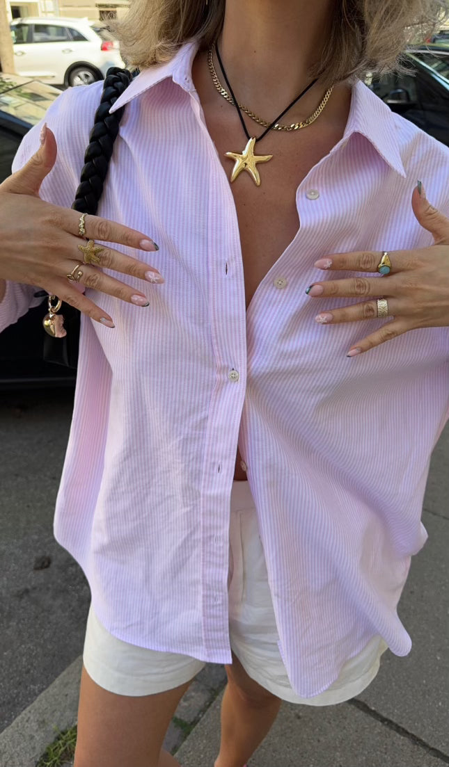 all day striped shirt pink