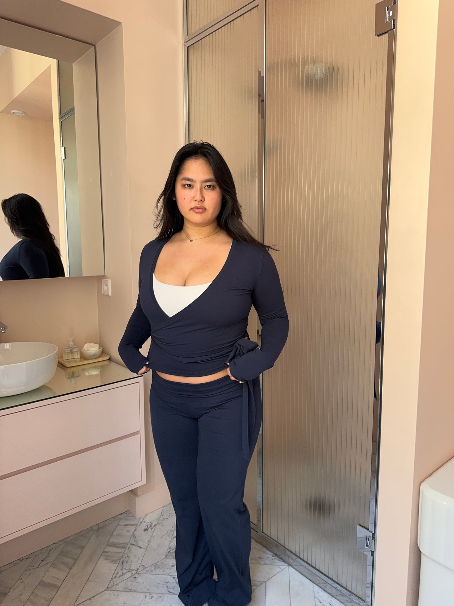 soft pants deep blue