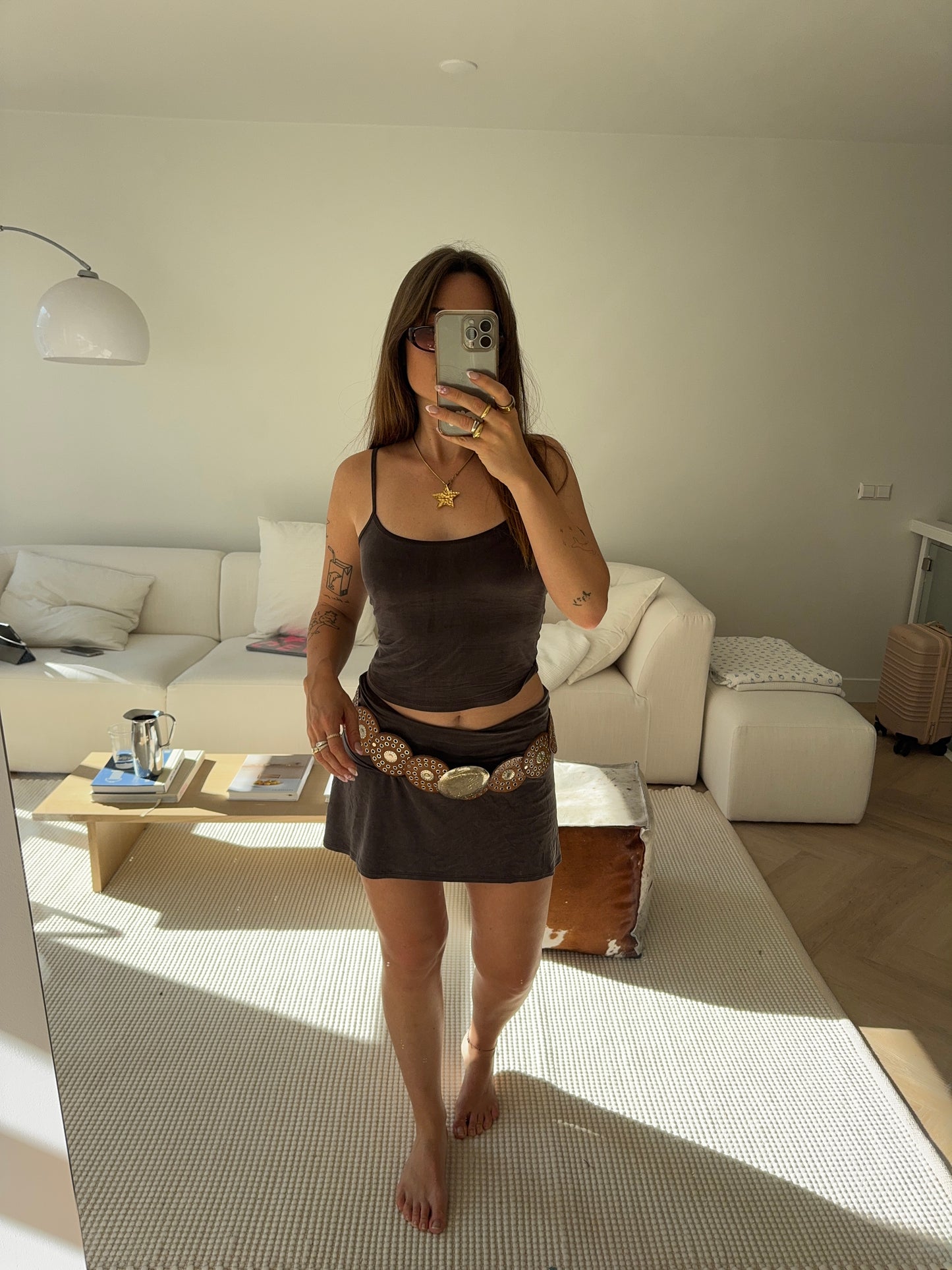 Cupro Set - Dark brown