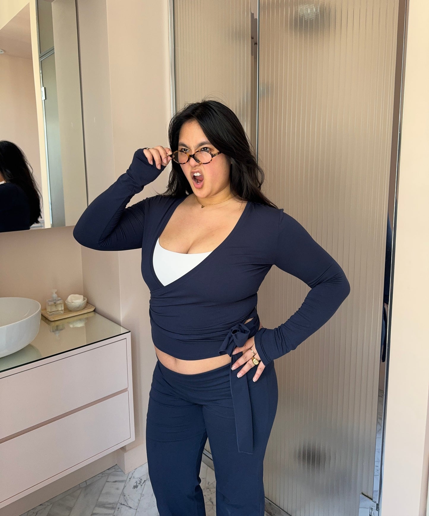 sleek ballet wrap deep blue