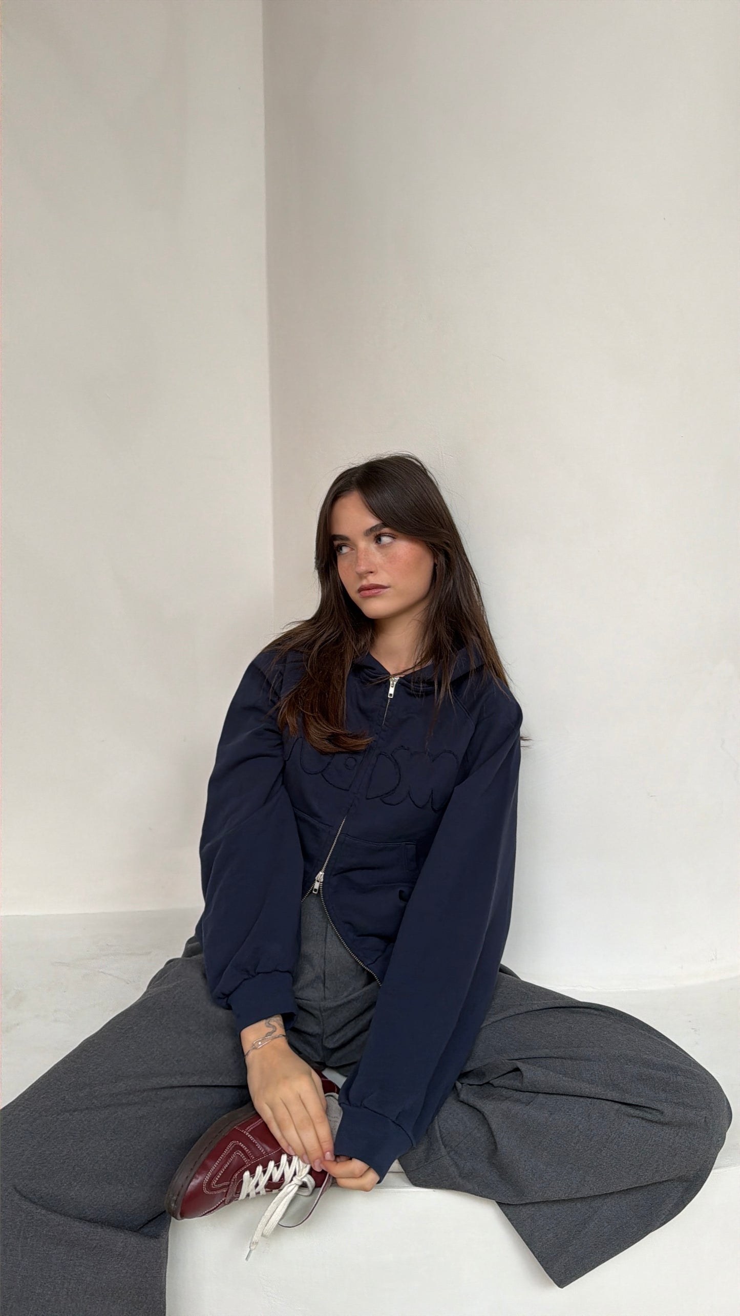 x fabi - zip hoodie deep blue