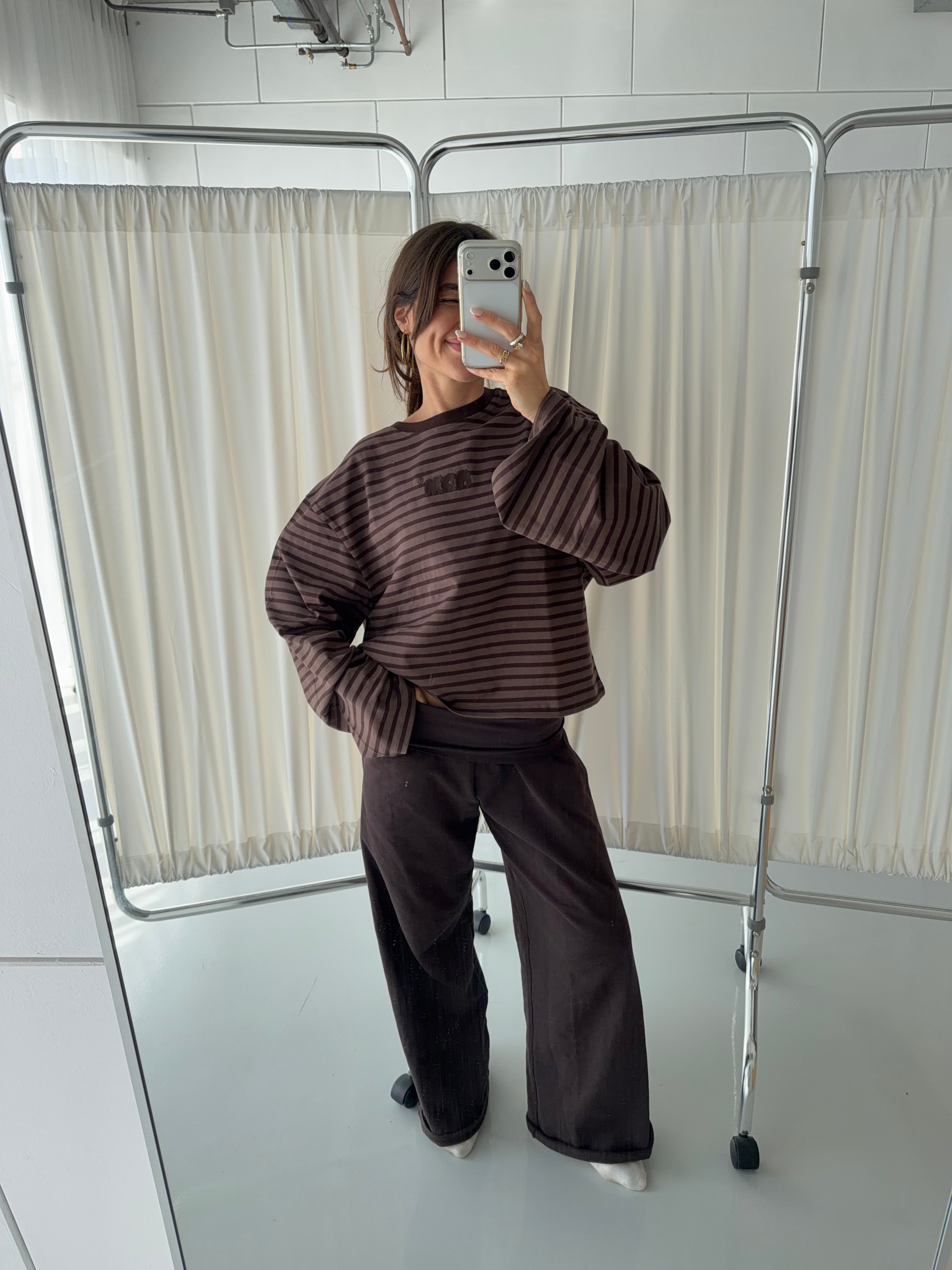 Oversized Longsleeve Brown Stripes | Nom Originals