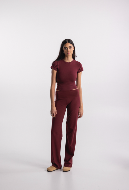 x fabi - soft pants dark red