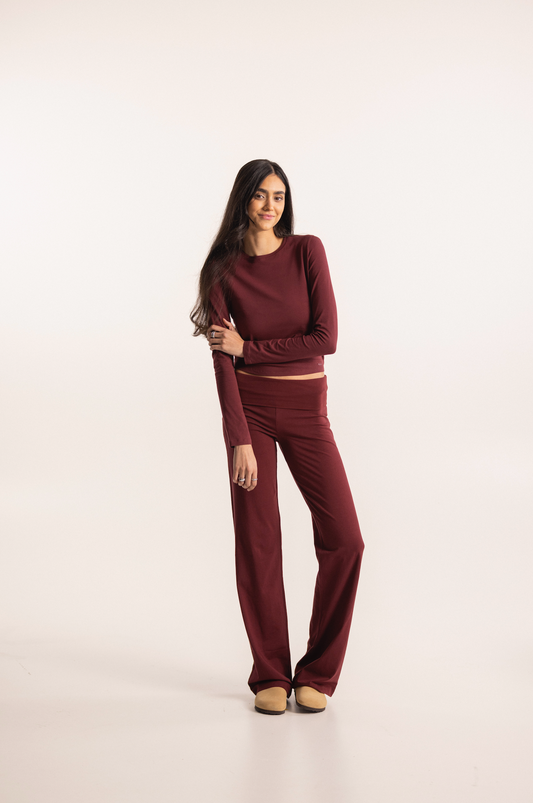 x fabi - soft pants dark red