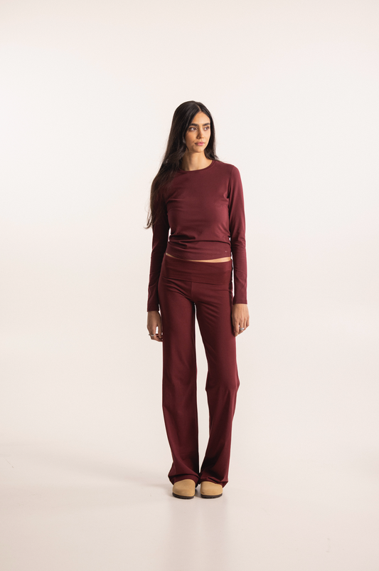 x fabi - soft pants dark red