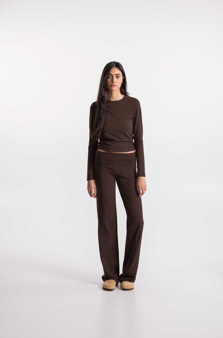 heavy soft pants brown