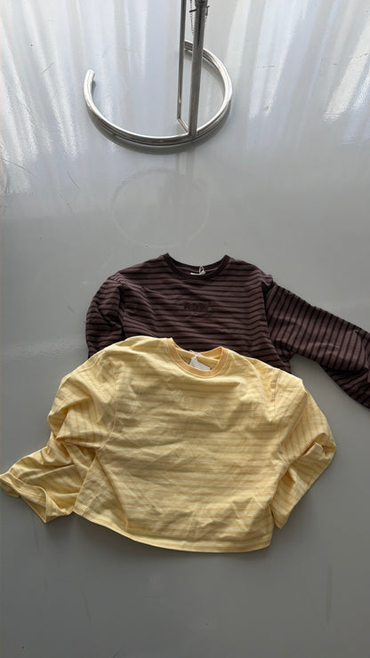 oversized longsleeve butter yellow stripes