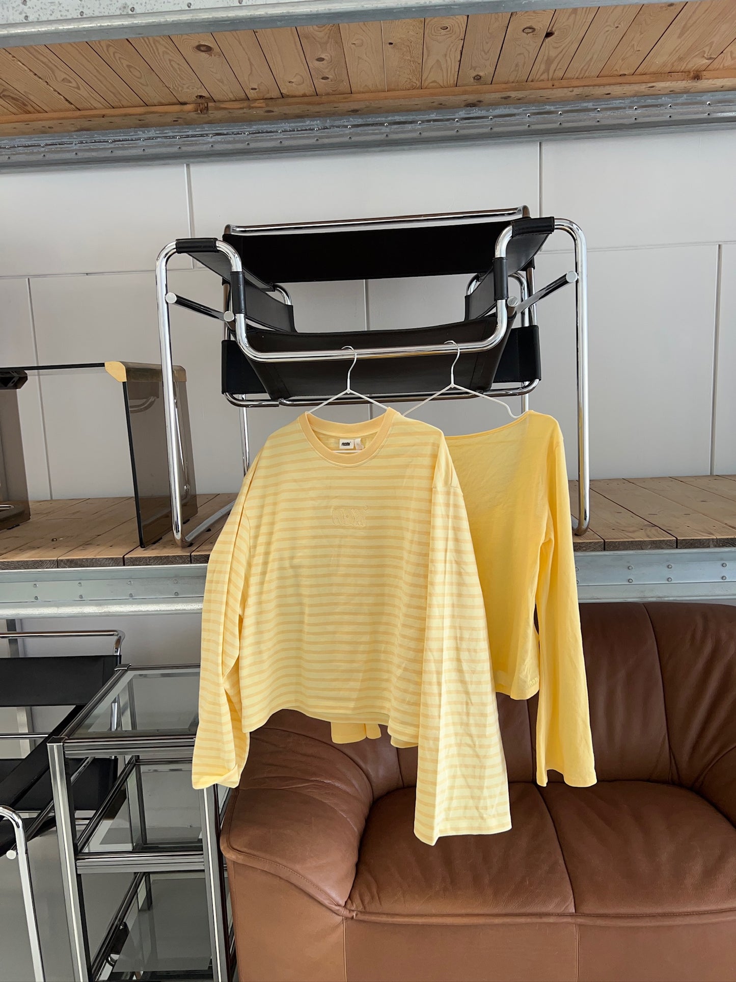 oversized longsleeve butter yellow stripes