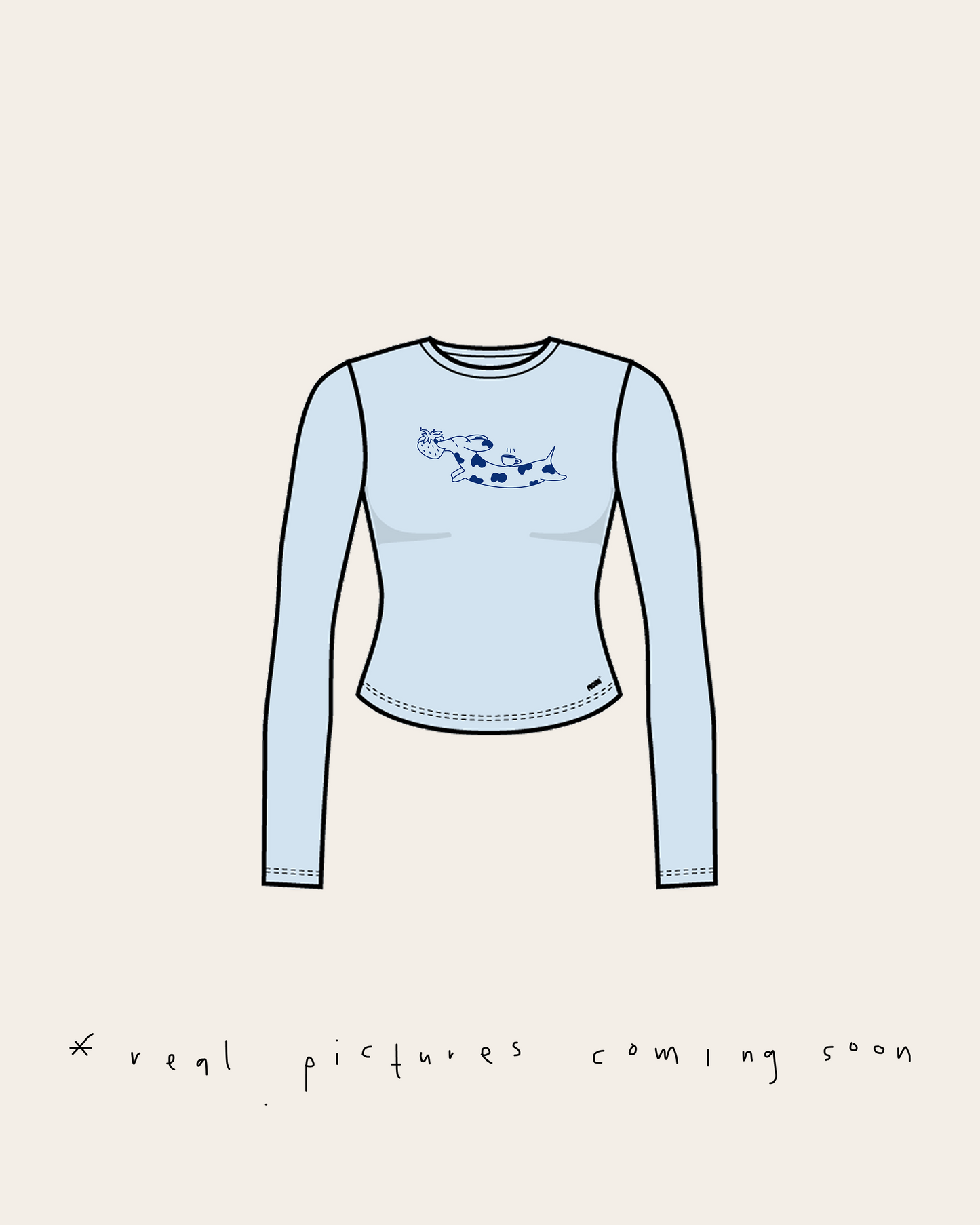 soft longsleeve long - berry dog - baby blue