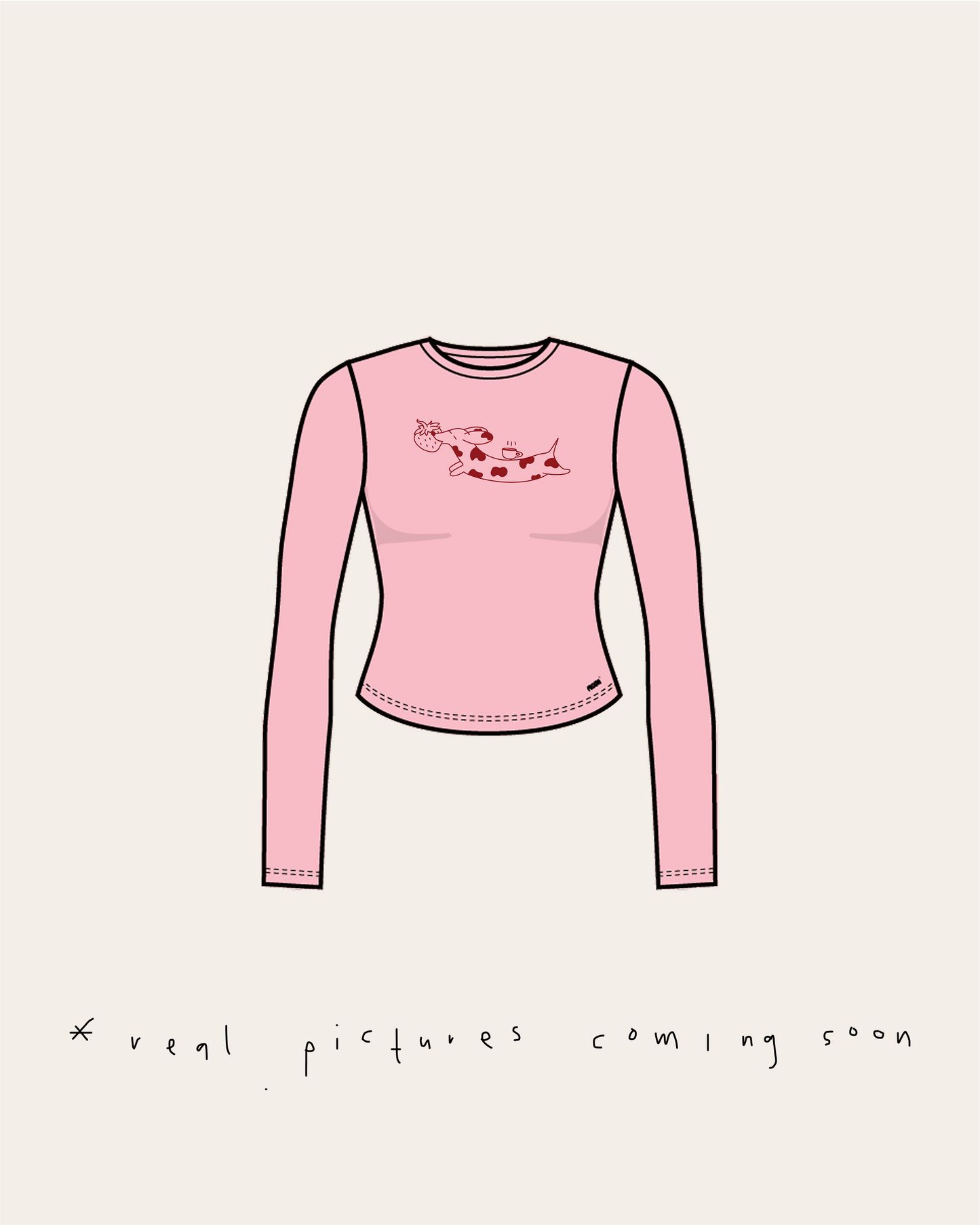 soft longsleeve long - berry dog - baby pink