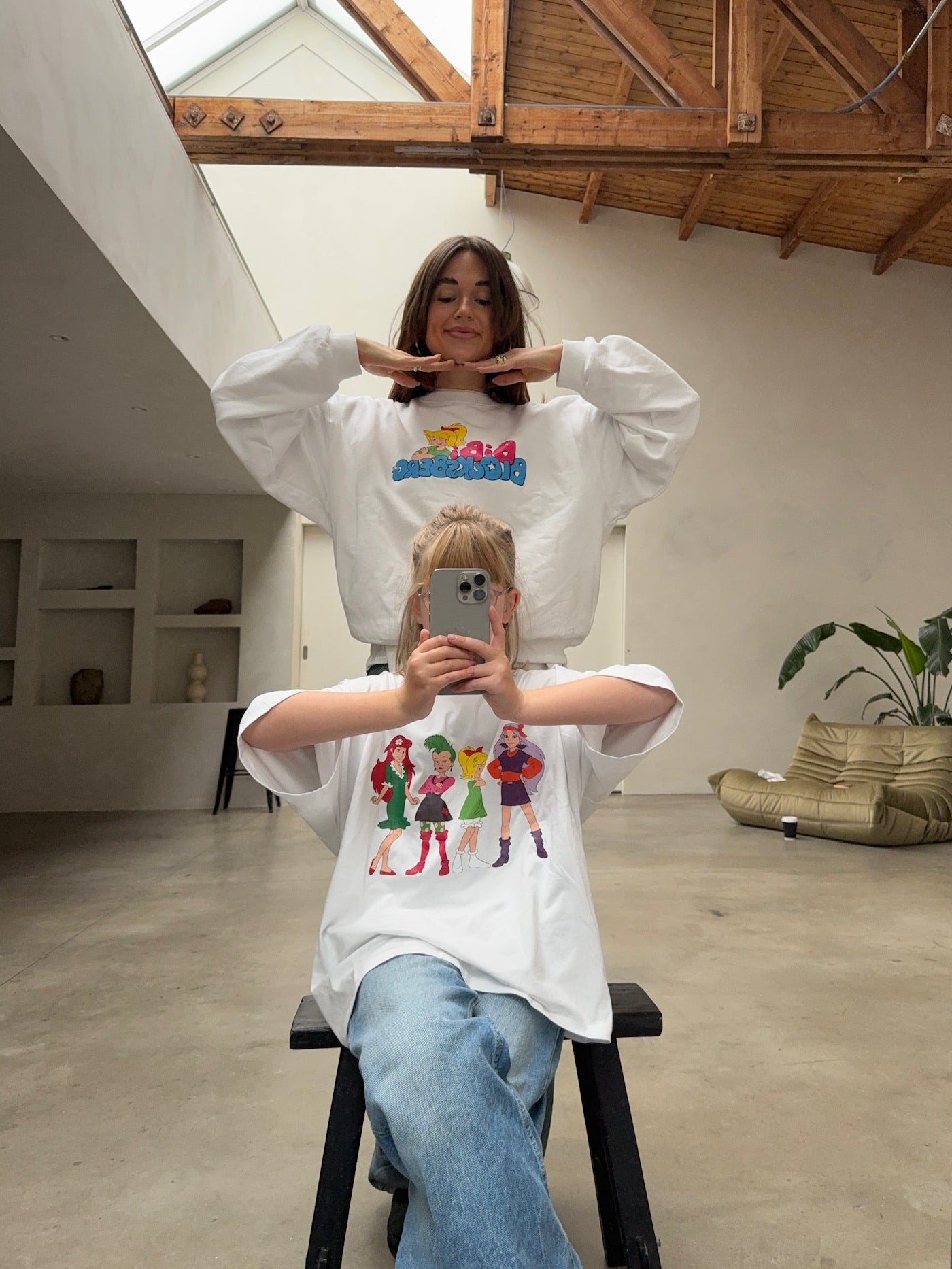 x bibi oversized tee white