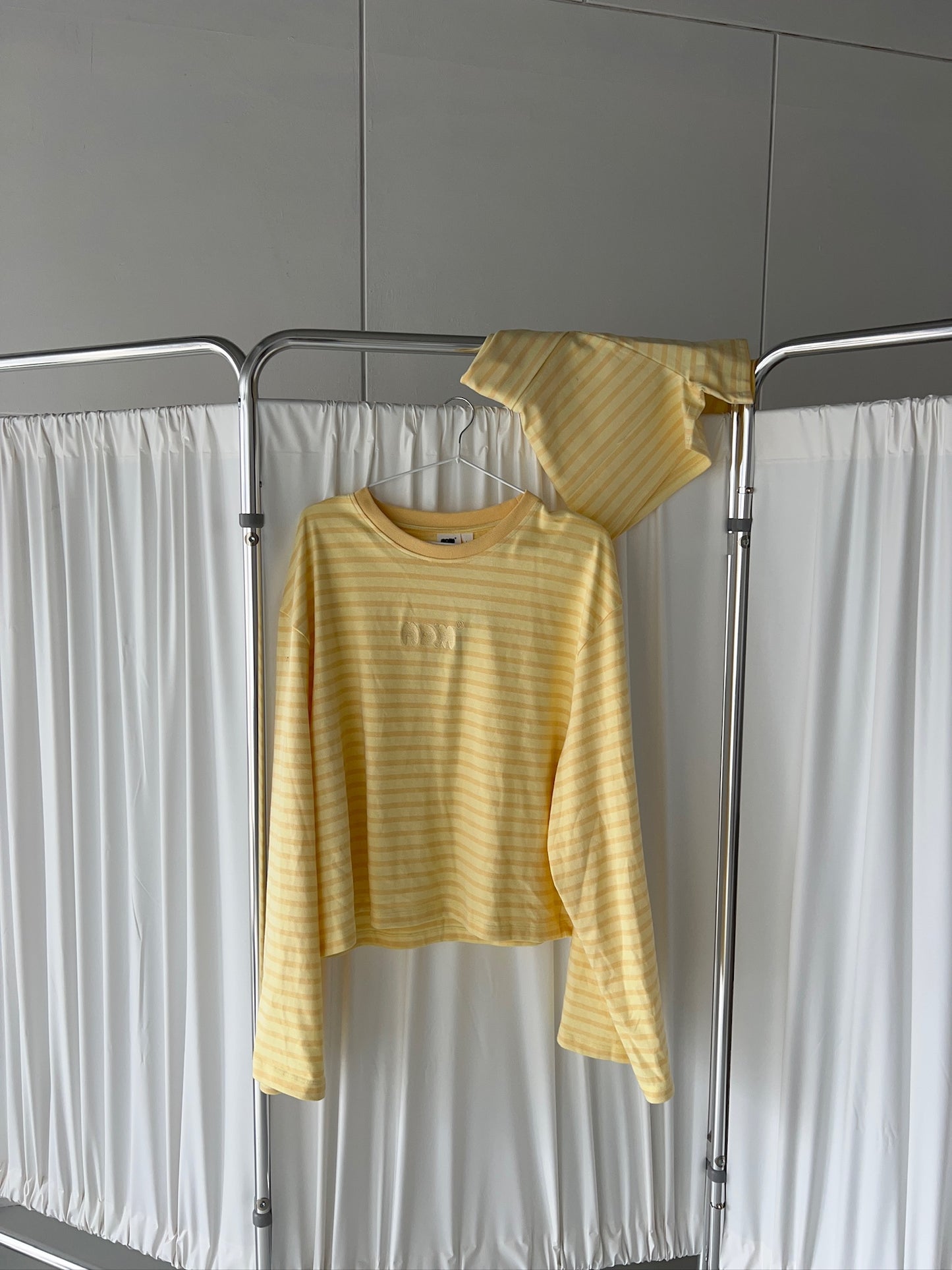 soft shorts butter yellow stripes