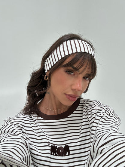 hairband chocolate cream stripes