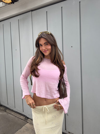 flared longsleeve bubble pink