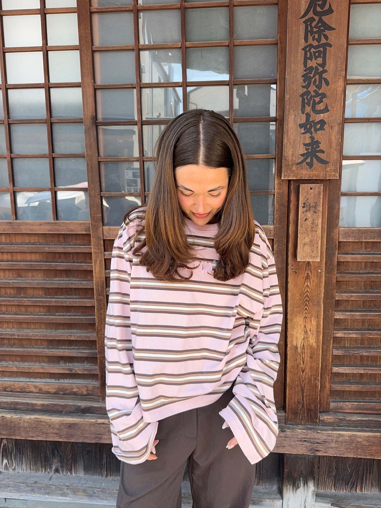 Oversized Longsleeve in Strawberry Cream Stripes – Nom Originals Oversized Longsleeve in Strawberry Cream Stripes – Nom Originals
