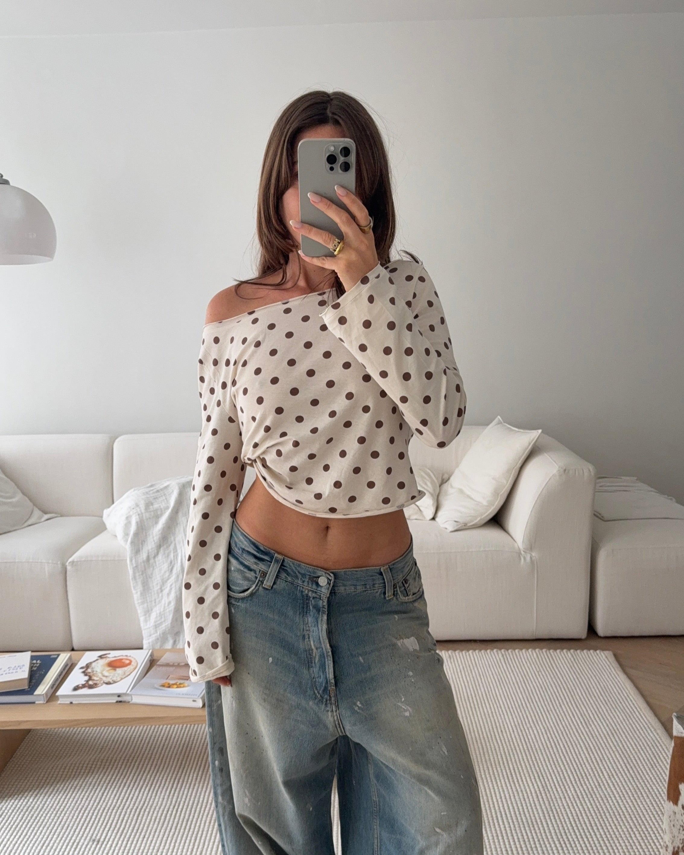 Offshoulder Longsleeve Polka Dots | Cotton | Nom Originals