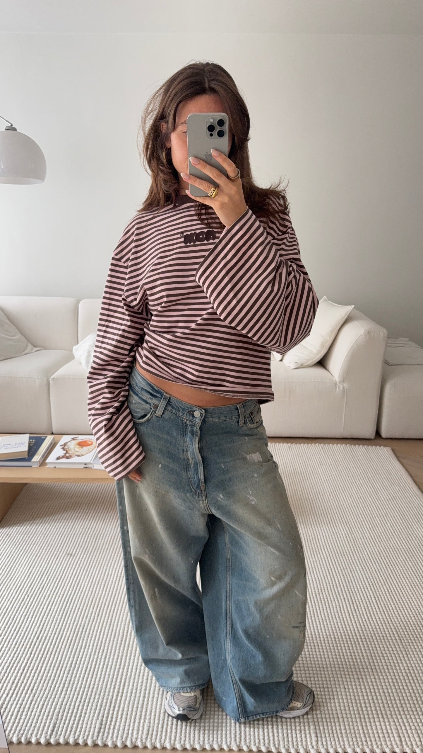 oversized longsleeve - strawberry chocolate stripes