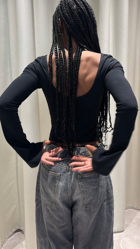 backless longsleeve black