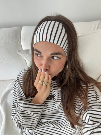hairband chocolate cream stripes