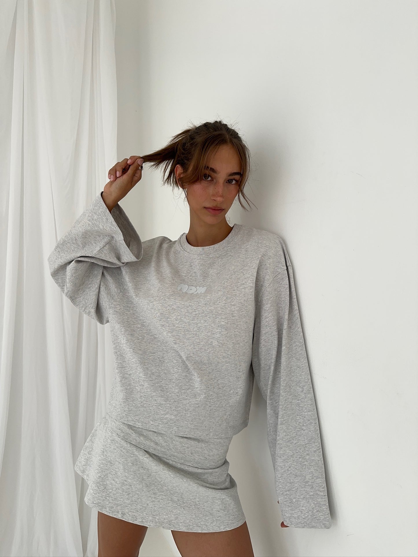 soft skirt - grey melange