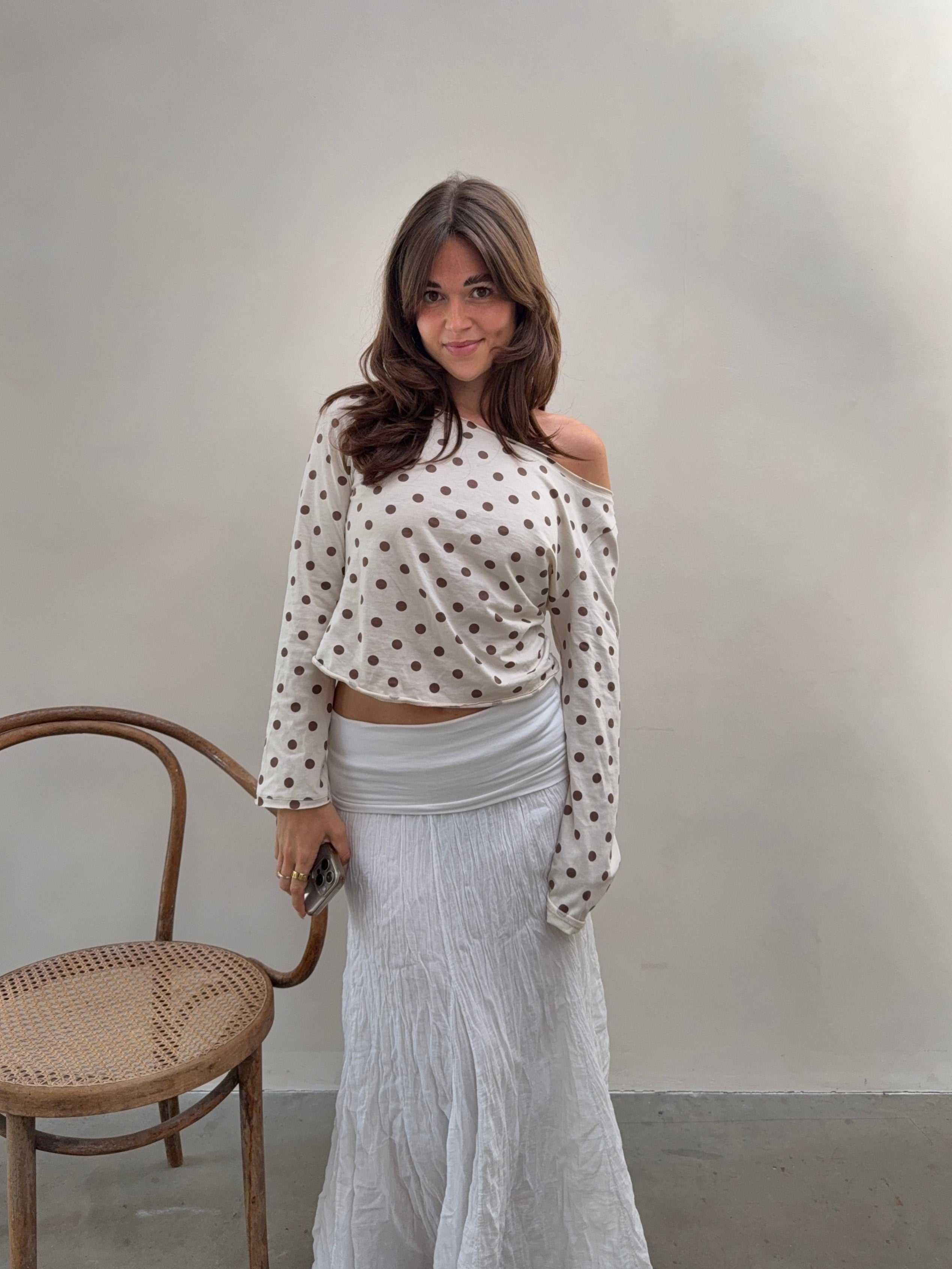 Offshoulder Longsleeve Polka Dots | Cotton | Nom Originals