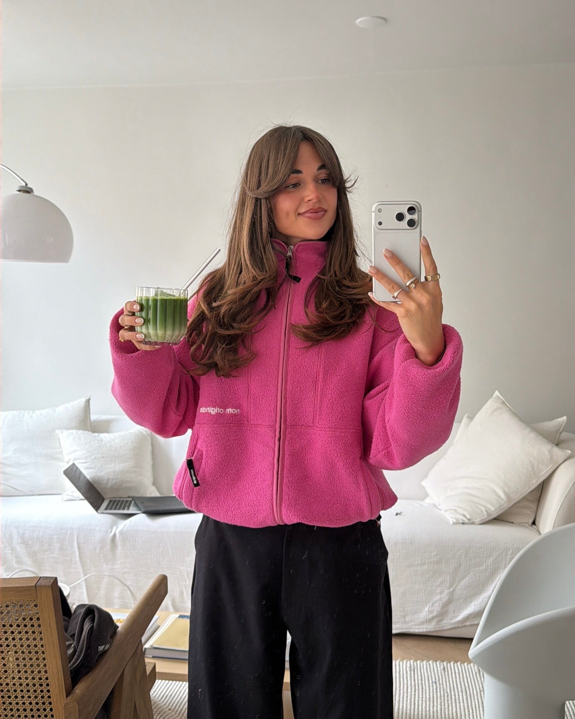 Fleece Jacket | Organic Cotton Magenta | Nom Originals