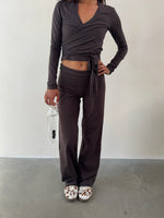 Soft pants dark brown