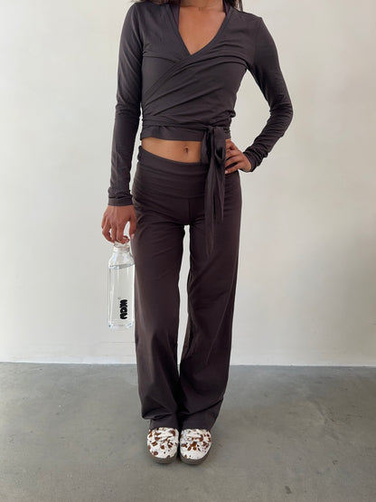 Soft pants dark brown