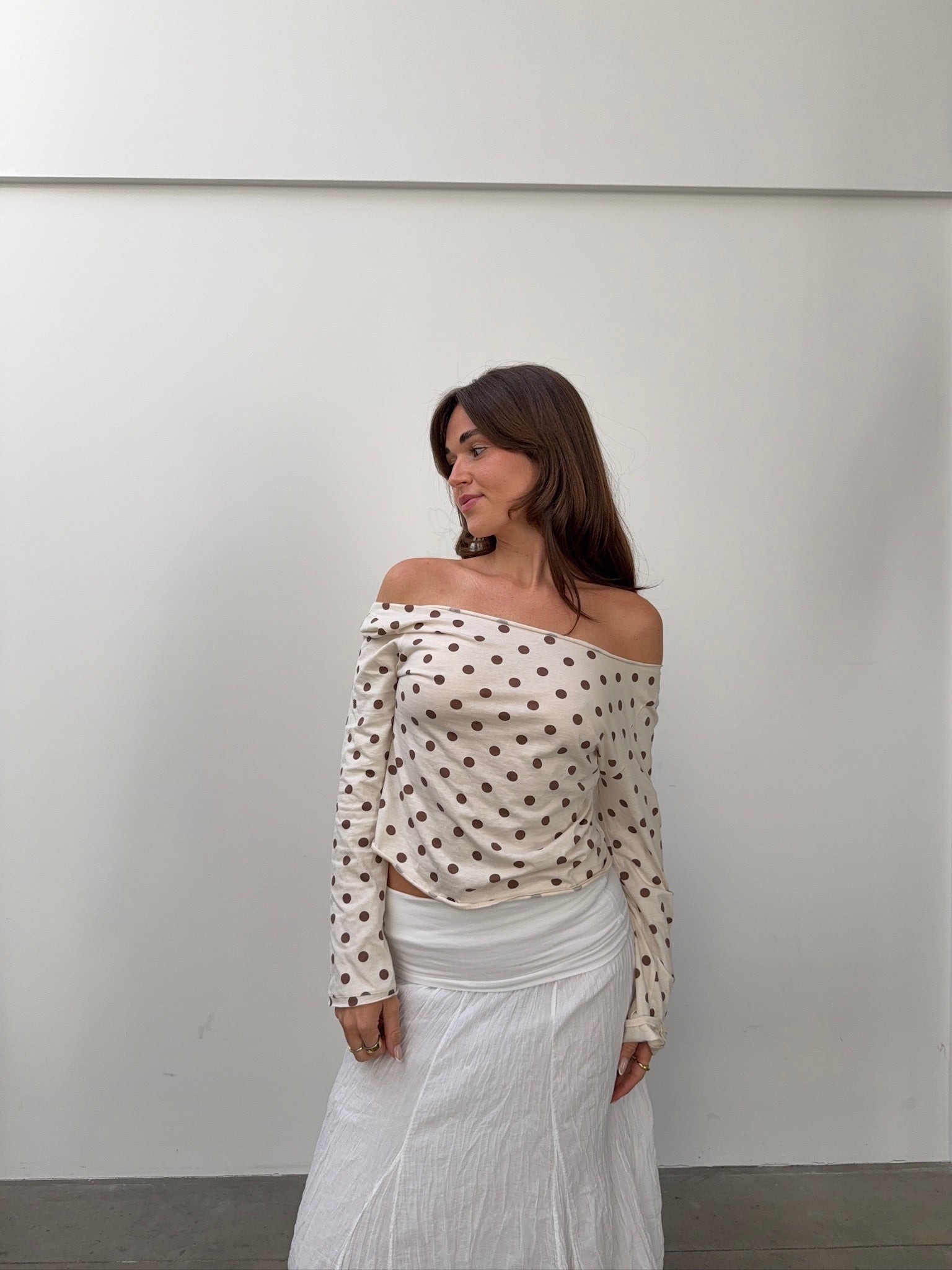 Offshoulder Longsleeve Polka Dots | Cotton | Nom Originals