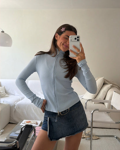 zip longsleeve ice blue