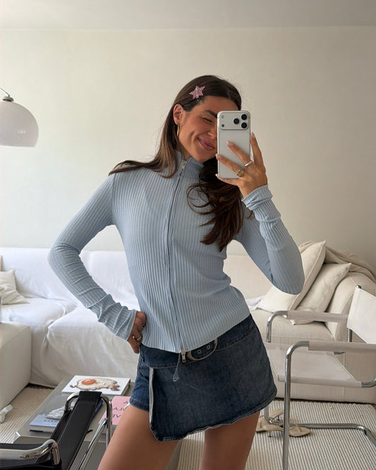 zip longsleeve ice blue