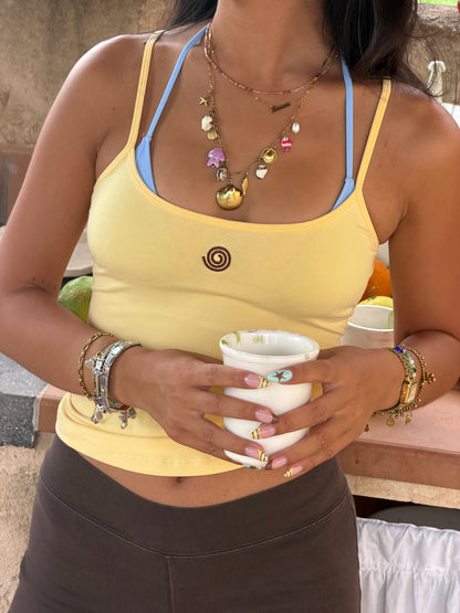 x morena - soft spaghetti top long butter yellow